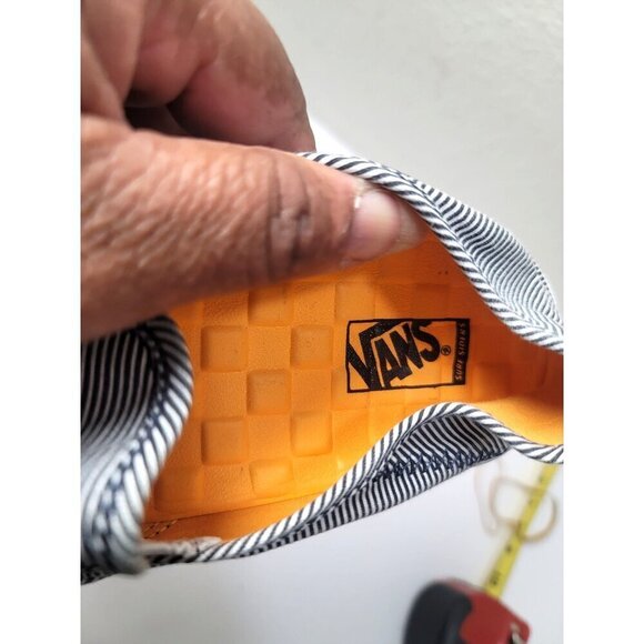 Vans Women's Slip-On Sneakers Blue & White Striped Canvas Size 9 - Picture 10 of 11